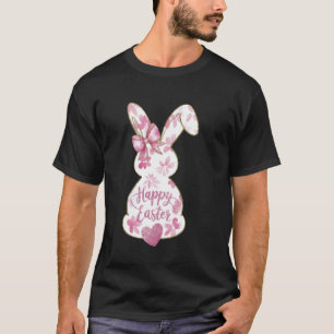 Camiseta Caça ao Ovo do Coelho da Páscoa Coelho Floral Dia