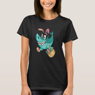 Camiseta Caça ao Ovo do Tubarão-Páscoa felz pascoa