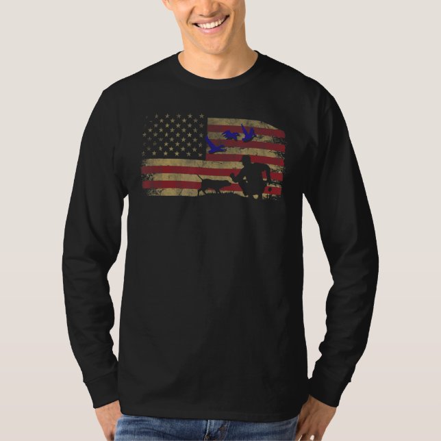 Camiseta Caça ao Pato de Bandeira Americano (Frente)