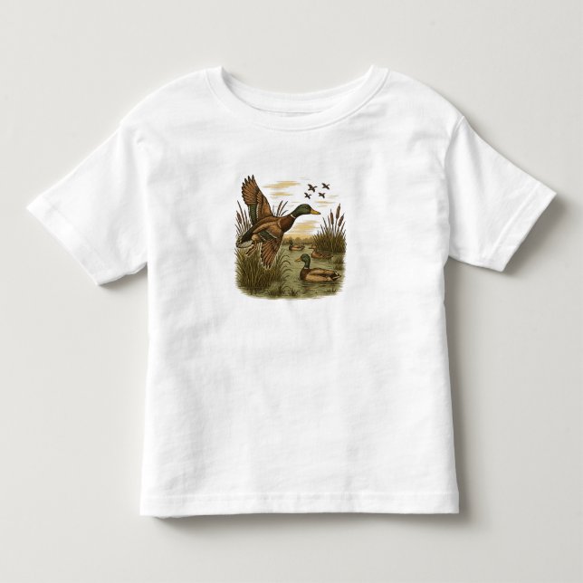 Camiseta Caça ao Pato-Marrecão-Retro-Voador (Frente)