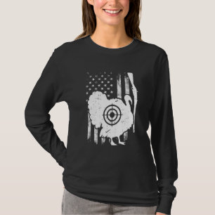Camiseta Caça ao Peru Bandeira Americana Patriótica Caça ao