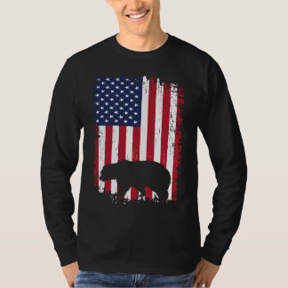 Camiseta Caça ao Urso Bandeira Americana EUA