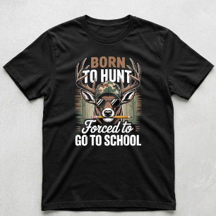 Camiseta Caça ao Veado Camuflado Nascido para Caçar Forçado