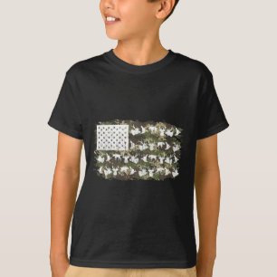 Camiseta Caça Aos Caçadores De Veados Camo American Flag Us