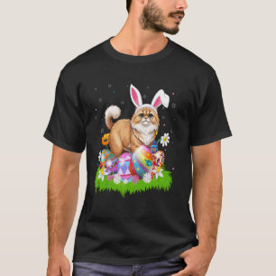 Camiseta Caça aos Ovos de Páscoa Coelho Orelha Gato Persa S