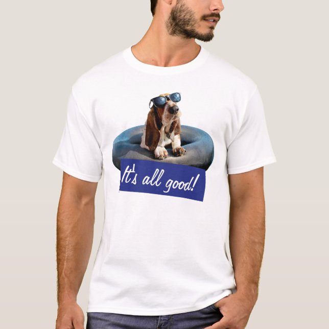 Camiseta Caça-Basset Em Óculos De Sol (Frente)