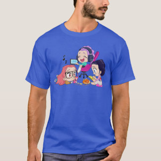 Camiseta Caça Chibi de Halloween Relaxando em casa amigos