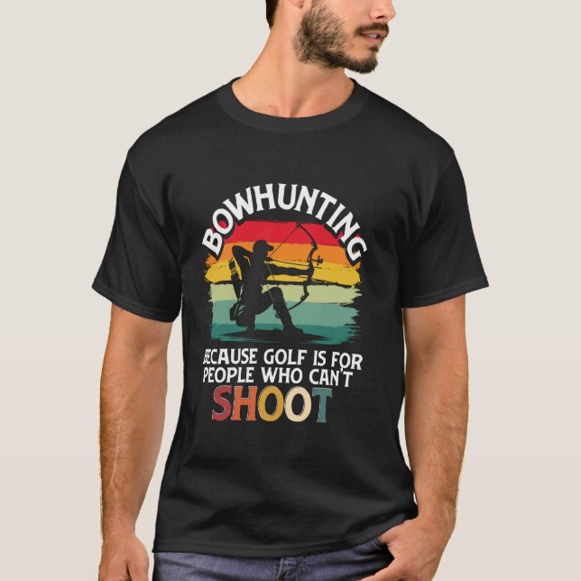 Camiseta Caça com Arco e Arqueiro, Arco Composto e Arqueiro (Frente)