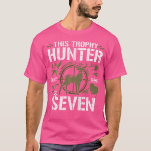 Camiseta Caça de Aniversário de 7 Anos de Idade Pato Caçado