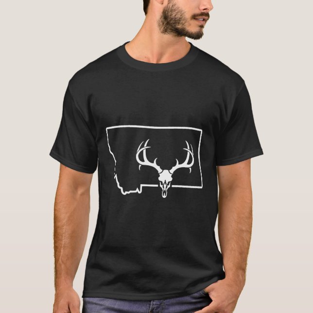 Camiseta Caça De Aniversário Em Montana Caçando Deer G (Frente)
