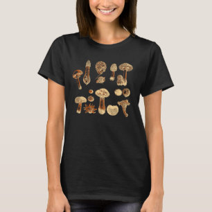 Camiseta Caça De Cogumelos Selvagens Com Diferentes Fungos,