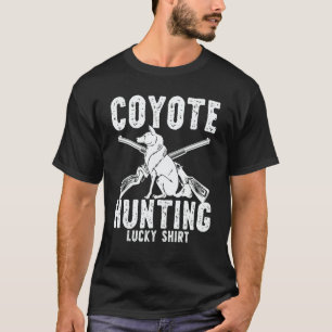 Camiseta Caça de coiote sortudo Armadilha de coiote Caça d