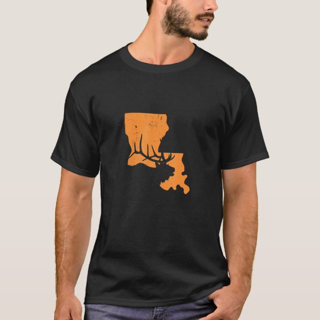 Camiseta Caça De Elk Na Louisiana Adoramos Caçá-Los (Frente)