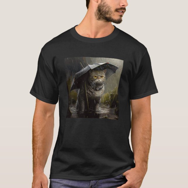 Camiseta Caça de Gato Chovendo (Frente)