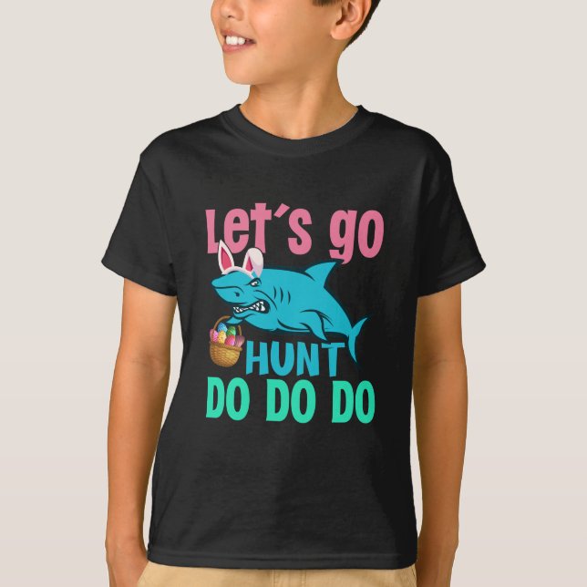 Camiseta Caça De Ovo De Páscoa Com Coelho Azul (Frente)