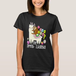Camiseta Caça De Ovo Sem Prob Llama Bunny Sloth Andando Lla