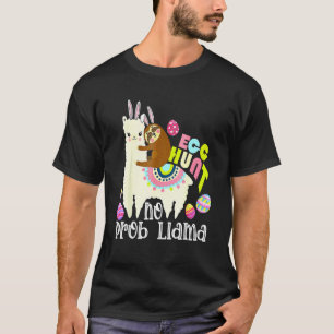 Camiseta Caça De Ovo Sem Prob Llama Bunny Sloth Andando Lla