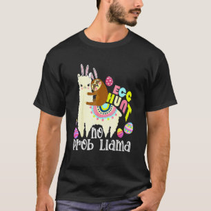 Camiseta Caça De Ovo Sem Prob Llama Bunny Sloth Andando Lla