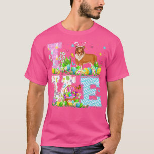 Camiseta Caça De Ovos Em Páscoa Páscoa De Cachorro Collie S