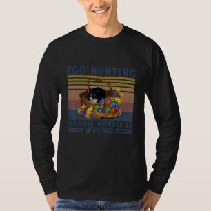 Camiseta Caça De Ovos Porque O Assassinato É Um Gato Negro