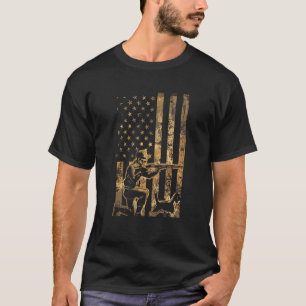 Camiseta Caça De Patos Fúria Entusiasta Americana Camo Flag