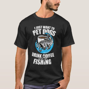 Camiseta Caça de Peixes Cachorro de Estimação Bebe Café Pes