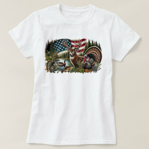 Camiseta Caça de Veado Pato Pesca pavilhão dos EUA