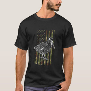 Camiseta Caça de Woodcock Americano Camo Bogsucker Woodcock