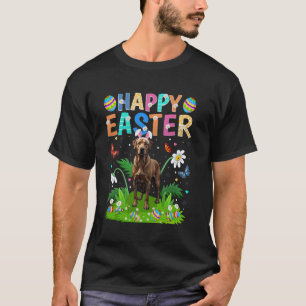 Camiseta Caça divertida ao ovo de Páscoa do cão Retriever d