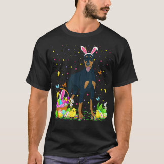 Camiseta Caça divertida ao ovo de Páscoa Doberman Pinscher