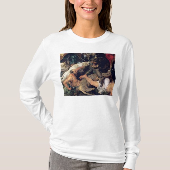 Camiseta Caça do Hippopotamus e do crocodilo, c.1615-16 (Frente)