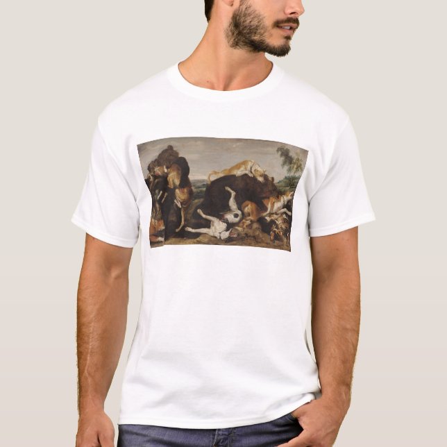 Camiseta Caça do urso ou, batalha entre cães e ursos (Frente)