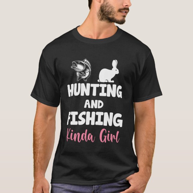 Camiseta Caça Engraçada E Pesca De Garotas, O Peixe Se Alug (Frente)