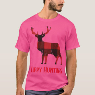 Camiseta Caça Feliz, Caça a Veados, Caça a Buck, Pá Vermelh
