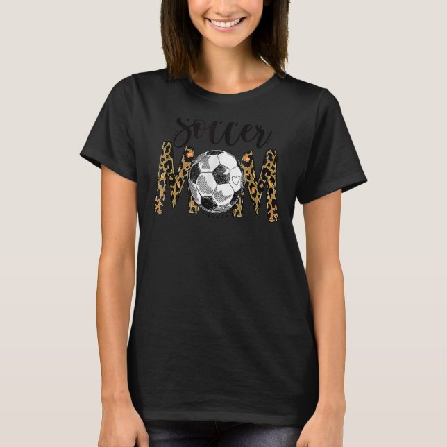 Camiseta Caça-leopardo Mãe Bela Caça-Mãe Caça-Vida Caça-Fut (Frente)