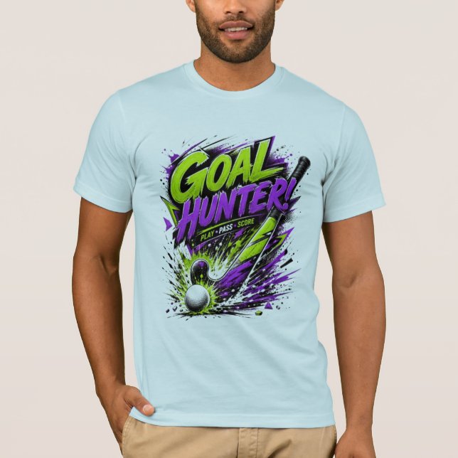 Camiseta Caça-meta de Hóquei, Neon Verde e Roxo (Frente)