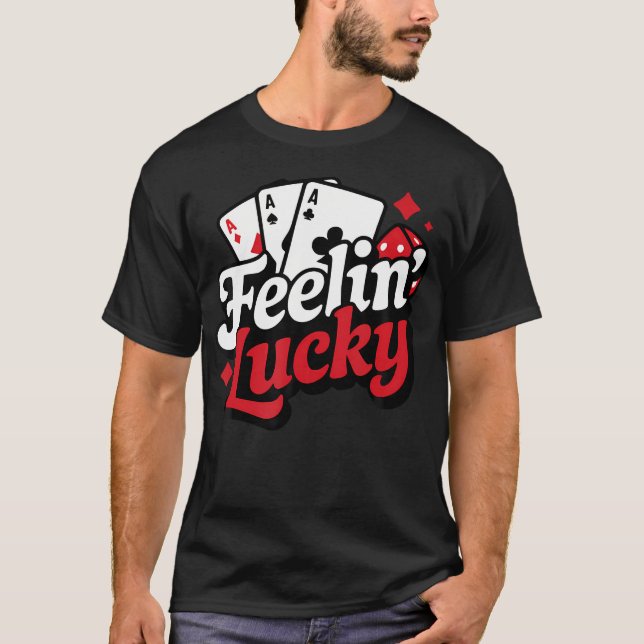Camiseta Caça-Níqueis Blackjack Pôquer Jogos de Azar (Frente)