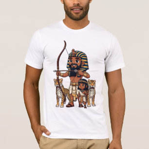 Camiseta Caça no Antigo Egito com Leopardos