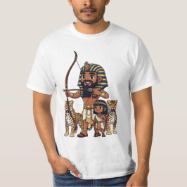 Camiseta Caça no Antigo Egito com Leopardos