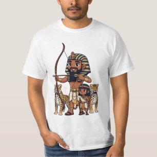 Camiseta Caça no Antigo Egito com Leopardos