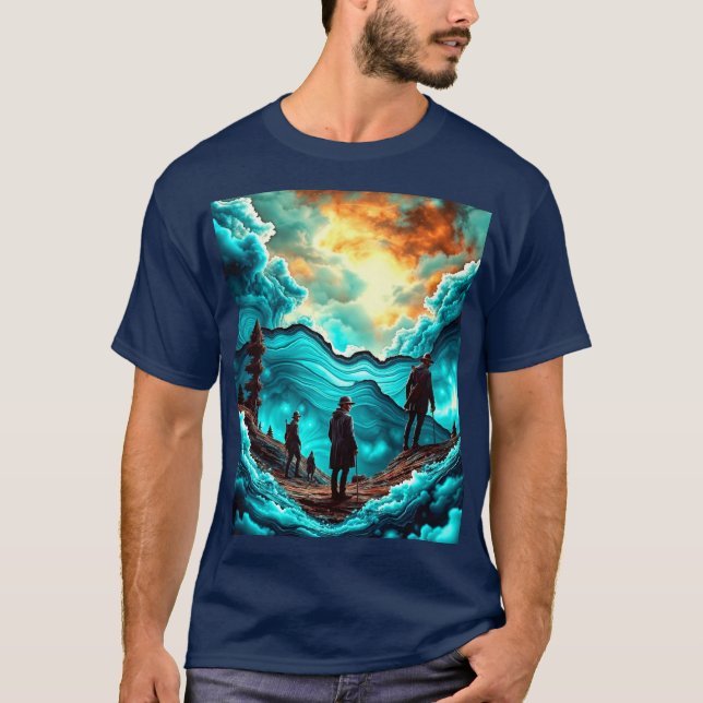 Camiseta Caça num Mundo Abstrato (Frente)