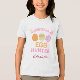 Camiseta Caça Ovos Oficial Fofa Nome Crianças Páscoa