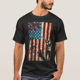 Camiseta Caça Pato - Bandeira Patriótica Americana Afetada 