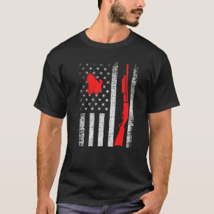 Camiseta Caça peru patriótico de ação de graças bandeira am
