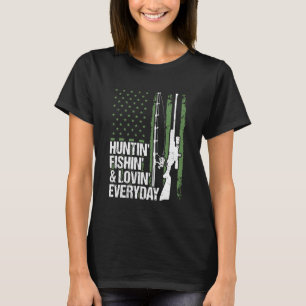 Camiseta Caça Pesca & Amando Todos os Dias Bandeira dos EUA