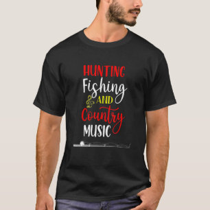 Camiseta Caça Pesca E Música Country Diversão Pesca Aposen