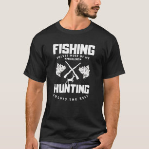 Camiseta Caça Pesca Resolve Problema Peixe Veado Caça Maior