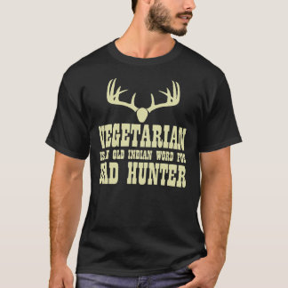 Camiseta Caça Popular de Caça Má Vegetariana Engraçada QL97