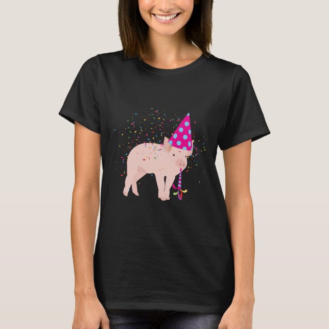 Camiseta Caça-porcos - Animais com festa (Frente)