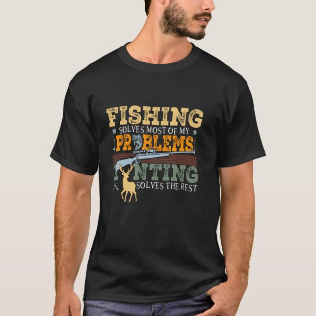 Camiseta Caça Resolve a Maior Parte dos Meus Problemas Pesc (Frente)